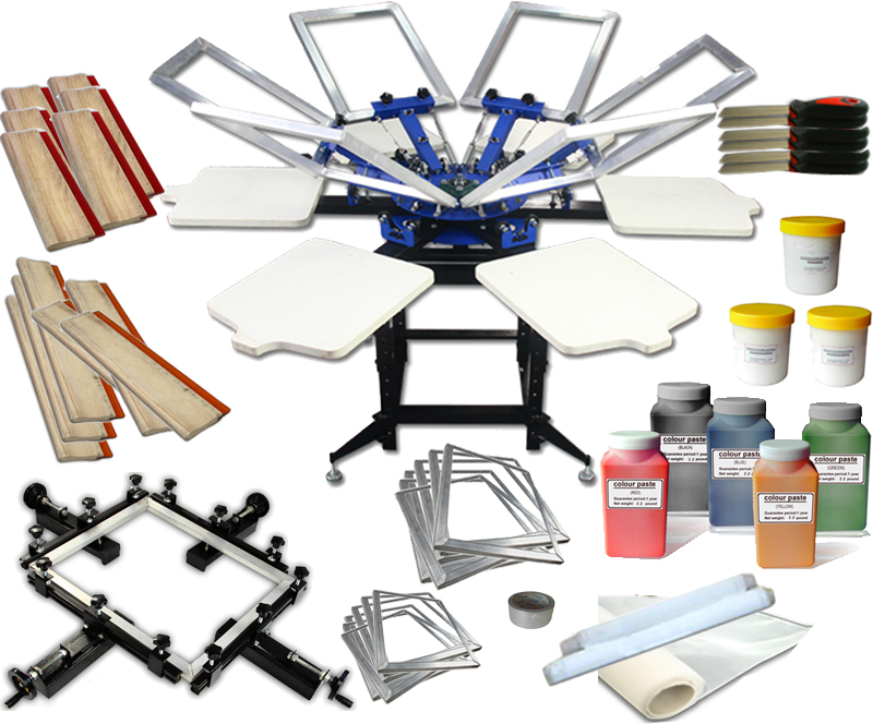 Simple 6 Color Screen Printing Machine Kits for T-shirt - Click Image to Close